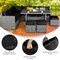 7 Pieces Patio Rattan Dining Furniture Sectional Sofa Set With Wicker Ottoman